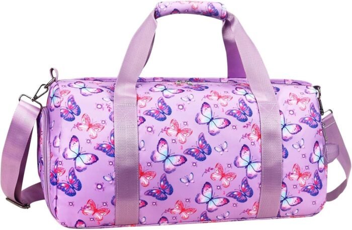 Gym Travel Duffle Bag for Girls - Gymnastics Sports Dance Bag with Shoe Compartment & Wet Pocket Panda Kids Travel Bag Teens Weekender Sleepover Carry On Bag - Image 2