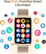 Smart Fitness Watch for Women, Activity Tracker, Calorie Step Counter Pedometer IP68 Waterproof for Android and iPhone (Golden, 1.57) - Image 8