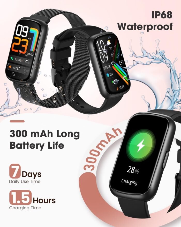 Fitness Tracker, Smart Watches for Women/Men, 24/7 Heart Rate Monitor Watch with Sleep Tracker, Step Counter, 20+ Sport Modes Fitness Watches for Women/Men, Android Smart Watch for Phones - Image 9
