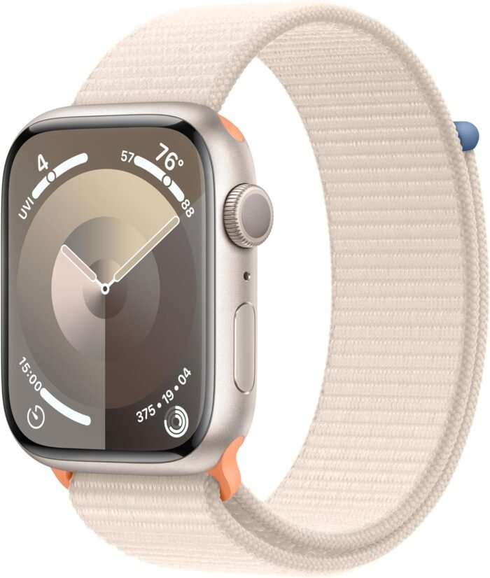 Apple Watch Series 9 [GPS 45mm] Smartwatch with Starlight Aluminum Case with Starlight Sport Loop One Size. Fitness Tracker, ECG Apps, Always-On Retina Display, Carbon Neutral - Image 2
