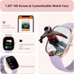 Smart Watch for Men Women Make/Answer Calls,1.83"Fitness Tracker with Sleep Tracker/Blood Pressure/Heart Rate Monitor,Pedometer,100+ Sport Modes,IP68 Waterproof,350 Mah, Compatible with Android&iPhone - Image 6