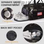 Tactical Gym Bag For Men, 40L Large Capacity Duffle Bags With Shoes Compartment, Sports Bag With Wet Compartment, Multi-Functional Weekend Bags Suitable For Travel, Camping,Hiking - Image 8