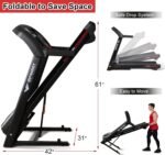 Impremey Folding Treadmill with Auto Incline 15%, 3.5HP, 350 Lb Capacity, 11 MPH, 50" x 19" Ultra Large Running Area, Heart Rate Monitor Armband, HRC Training for Home Walking and Running - Image 7