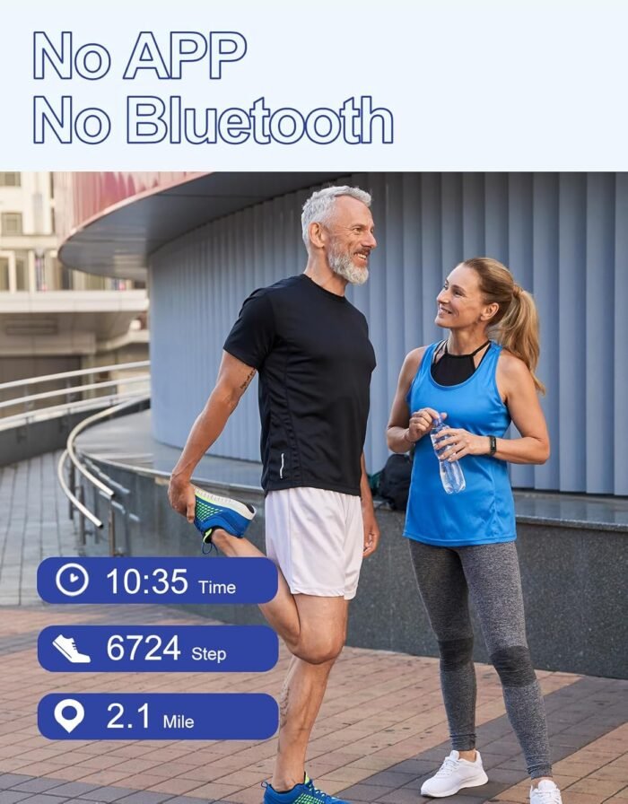 GRV Fitness Tracker Non Bluetooth Fitness Watch No App No Phone Required Waterproof Pedometer Watch with Steps Calories Counter Sleep Tracker for Men Women Parents - Image 6