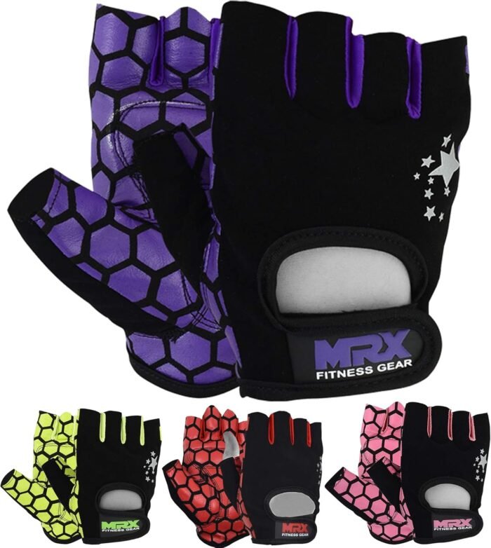 MRX Ladies Weight Lifting Gloves Women Fitness Training Exercise Glove Anti Slip Padded Shock-Absorbing Extra Grip Crossfit Multi Colors - Image 2