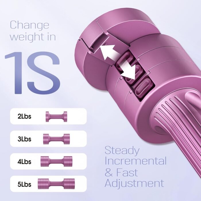 EAST MOUNT Adjustable Dumbbells 5 lb Dumbbells Set of 2 / Pair 10 lb Total Free Weights 6 in 1 Women Hand Weights for Home,Office,Gym Exercise Training 2lb 3lb 4lb 5lb Fast Adjust - Image 4