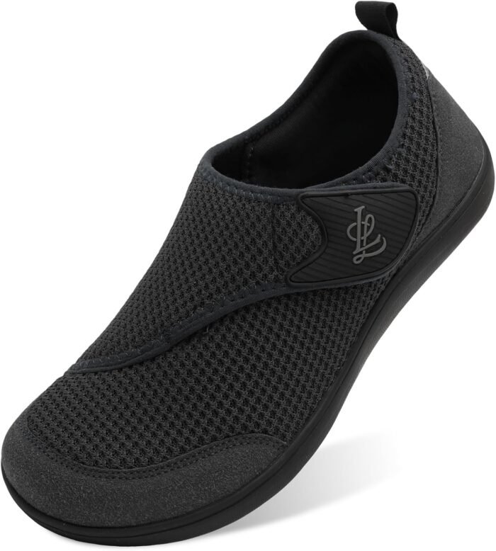 LeIsfIt Mens Walking Shoes Wide Diabetic Shoes Adjustable Barefoot Shoes Breathable Zero Drop Shoes Wide Width Arthritis Edema Shoes - Image 2