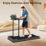 Treadmills for Home, Compact Treadmill with Handles, 3.0HP Electric Walking Pad Treadmill with Removable Desk Workstation & LED Display, Running Machine for Home Office with 320 LBS Capacity - Image 9