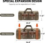 Wildroad Waxed Canvas Duffle Bag - 50L Waterproof Weekender Overnight Travel Bag - Image 8
