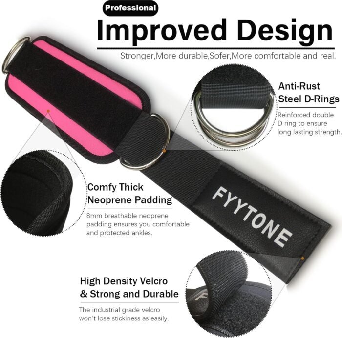 Ankle Resistance Bands with Cuffs, Women Workout for Home Gym, Glutes Exercise at Home, Ankle Strap for Cable Machines Women, Shaping The Perfect Butt. - Image 7