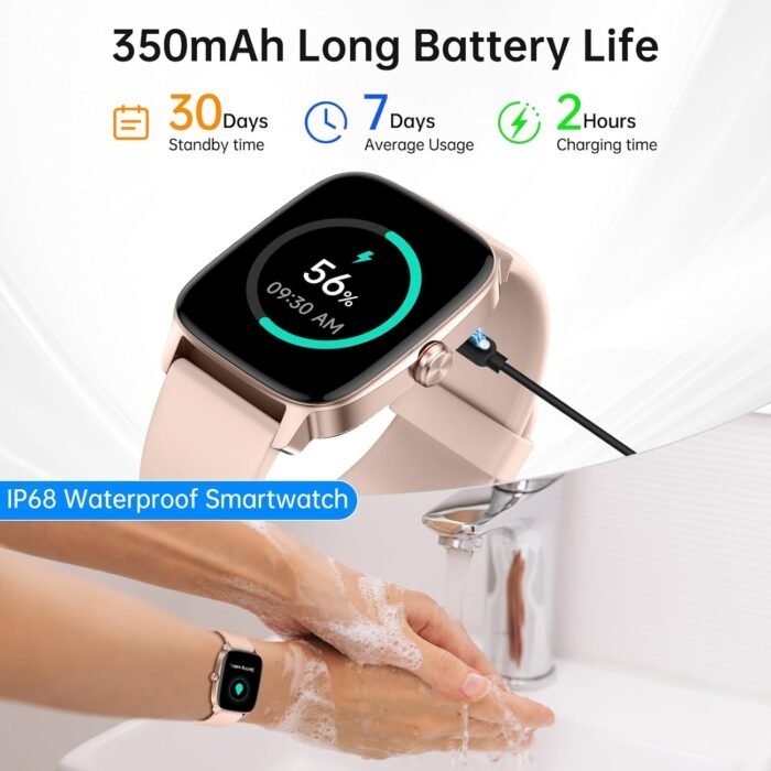 Smart Watch for Men Women with Bluetooth Call & AI Voice, 1.85" HD Fitness Tracker with Heart Rate SpO2 Sleep Monitor, 100+ Sports Modes, Mini Games, IP68 Waterproof Smartwatch for Android iOS Phones - Image 9