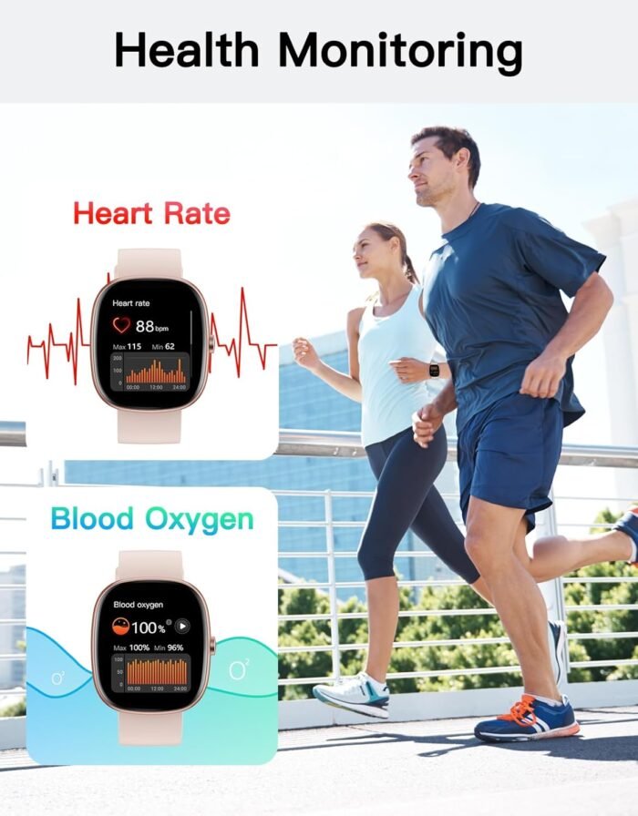 Fitness Tracker 2025 Ver. (Answer/Make Calls), 1.85" Smart Watch Fitness Watches for Women Men with 24/7 Heart Rate Blood Oxygen Monitor Sleep Tracker 100+ Sport Modes IP68 Waterproof (Pink) - Image 6