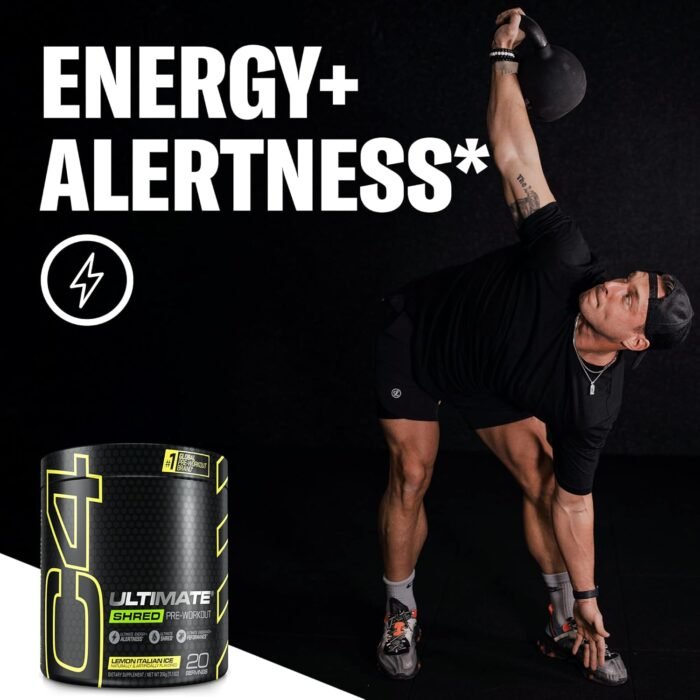 Cellucor C4 Ultimate Shred Pre Workout Powder for Men & Women, Metabolism Supplement with Ginger Root Extract, Lemon Italian Ice, 20 Servings (Pack of 1) - Image 6