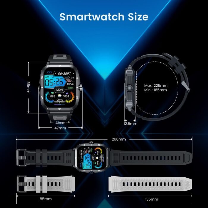 Smartwatch for Men Fitness Smart Watch: 2.0 inch Wrist Watch with Bluetooth Call Answer - Android iOS Compatible Military 3ATM Waterproof 100+ Sports Digital Activity Tracker Heart Rate Sleep Monitor - Image 8