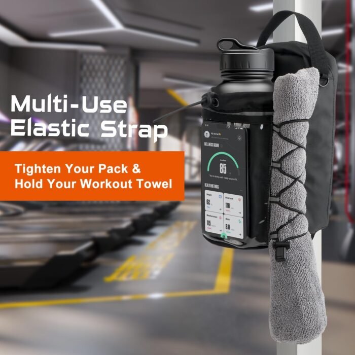Magnetic Gym Bag for Men and Women, Magnetic Water Bottle Holder with Touch-screenable Clear Phone Pocket, Portable Sling Gym Bags, Crossbody Pouch for Gym Sports Travel Workout Bag, Gym Accessories - Image 6
