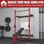 Mikolo Wall Mounted Squat Rack, Folding Power Rack with Lat Pulldown & Cable Crossover System, Power Cage with Pulley System for Home Gym - Image 3
