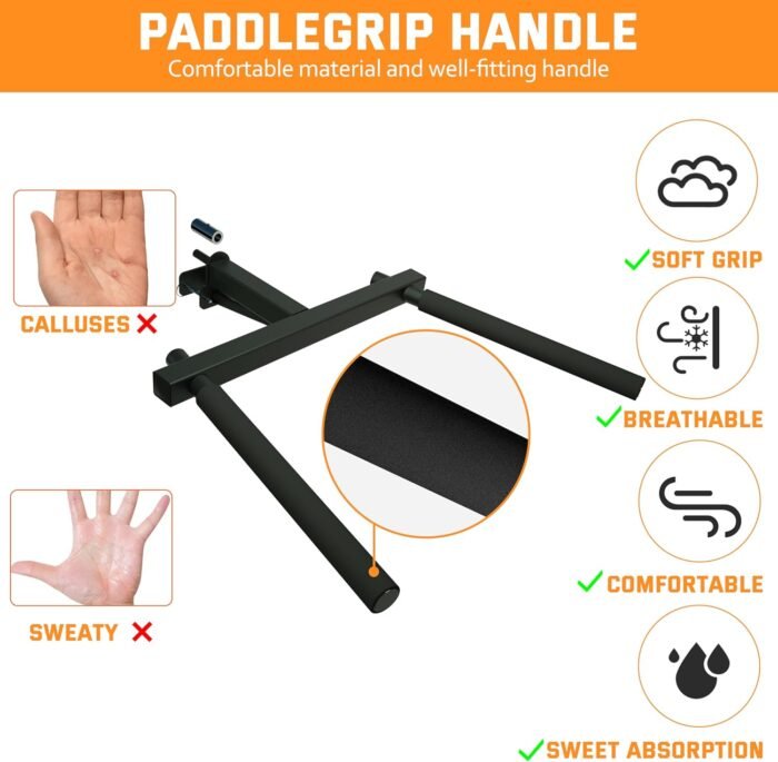 Upgraded-Dip Bar Attachment for 2"x2" Squat Rack, Heavy Duty Power Rack Attachment with 5/8" or 1" Hole, Weight Rack Accessories for Strength Training, Chest, Triceps & Shoulder Workouts, Support 800 LBS - Image 6