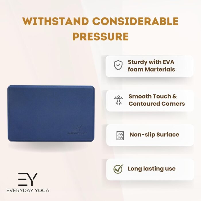 𝗘𝘃𝗲𝗿𝘆𝗱𝗮𝘆 𝗬𝗼𝗴𝗮 Foam Block with Soft Non-Slip Surface for Stability, Balance, and Deepen Stretches - Ideal for Yoga, Pilates, and Meditation Accessories (Sold Singular) - Image 5