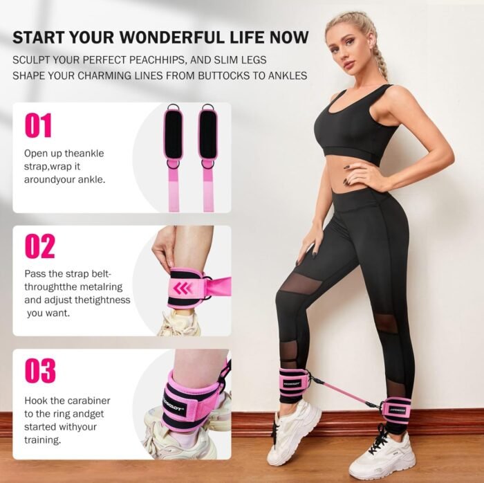 Ankle Resistance Bands,Ankle Weights,Glute & Lower Body Exercises Equipment,Pilates Equipment for Ankle,Workout Sets for Women,Resistance Bands for Working Out,Exercise Bands for Butt Lift - Image 6
