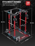 YOLEO Smooth Dual Pulley System Power Cage, 1600LBS Adjustable Cable Crossover Power Rack, Multi-Functional Squat Rack for Home Gym with More Training Attachment - Image 8