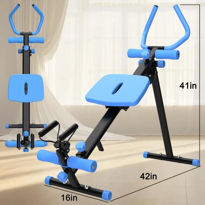 4-in-1 Exercise Equipment Rowing Machine Leg Press Machine Ab Glider Machine Roman Chair Fitness Equipment for Ab Workout Core Strength Training - Image 7