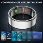 Smart Ring Health Tracker with Display Screen, Sleep Tracker with Heart Rate, Fitness Ring Step Tracker for Activity Monitoring/Steps/Calories,Wireless Charging, for iOS Android (Silver,12#) - Image 4