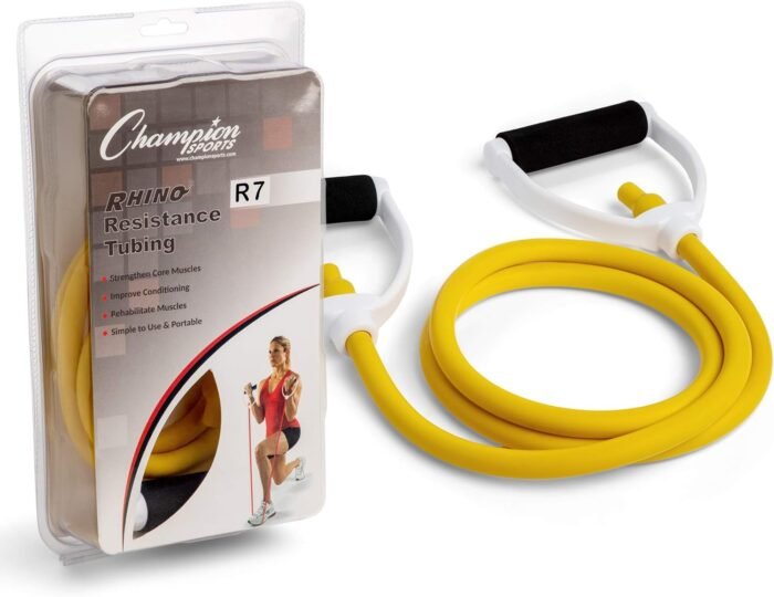 Champion Sports Resistance Tube Bands for Men and Women, 10 lbs - 100 lbs Resistance - Durable Stretch Fitness Band for Strength Training, Stretching, Rehabilitation - Premium Home Workout Equipment - Image 4