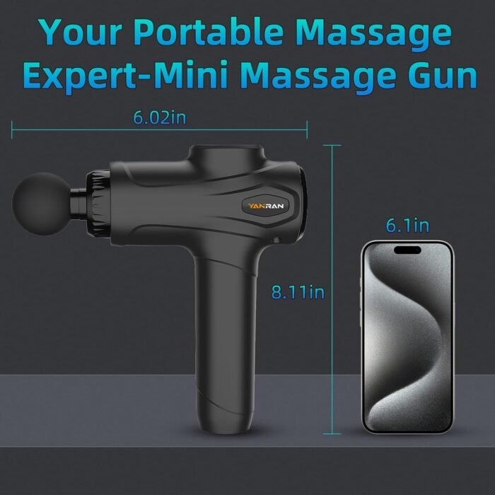 Deep Tissue Massage Gun Portable, Percussion Massage Gun with 7 Levels & 6 Massage Heads, Electric Massager for Muscles Pain Relief, Gifts for Men Women Athletes for Sports and Relaxation - Image 8