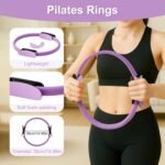 Pilates Ring, 15 Inch Pilates Fitness Circle with Non-Slip Grip Handles, Thigh Exercise, Pilates Circle, Pilate Ring Fitness Equipment for Home or Studio - Image 9