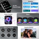 Smart Watch for Men Women, 2.01" HD Smartwatch with 120 Sports Modes, Heart Rate/Sleep Monitor, IP67 Waterproof Fitness Tracker, Compatible with Android iOS Phones (Black) - Image 8