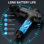 RAEMAO Massage Gun, Handheld Electric Deep Tissue Muscle Massager for Athletes for Pain Relief Attaching 8 Replacement Heads, Percussion Massager with 10 Speeds, Father's Day Gifts, Black - Image 6