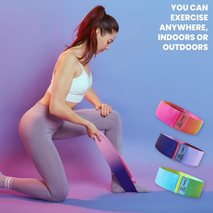 Non-Slip Resistance Bands - Durable Fabric Exercise Bands for Glute Workouts - Lightweight & Compact with 3 Levels - Resistance Bands for Working Out - No Equipment Needed - Image 7