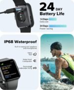 Smart Watch for Men Women Android iPhone, Alexa Built-in Fitness Watch with 1.8" LCD Screen & Bluetooth Call (Make/Answer), Heart Rate/SpO2/Sleep Monitor, 100 Sports, IP68 Waterproof Smartwatch - Image 7