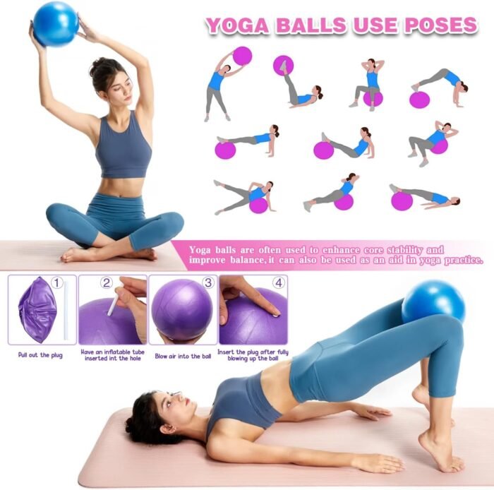 Pilates Essentials Kit for Women, Better Me Pilates Kit for Home Workouts, Pilates Rings Booty Bands for Working Out Glutes Yoga Ball 25cm Figure 8 Resistance Band Yoga Bands for Stretching - Image 7