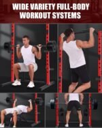 OPPSDECOR Adjustable Power Cage with Pull-Up Bar Power Rack with J-Hooks & Barbell Holders 800LBS Heavy Duty Strength Training Equipment for Home & Garage Gym - Image 4