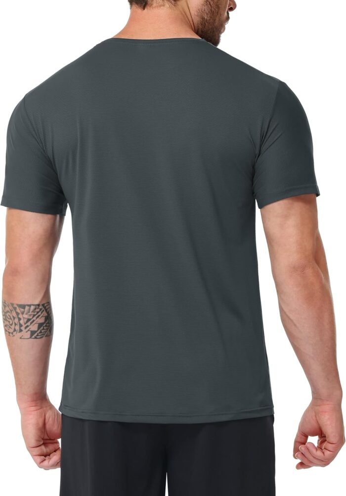 Mens Shirts 3 Pack Dry Fit Tech Moisture Wicking Performance Quick Dry Elastic Athletic Crew Short Sleeve T Shirts - Image 9