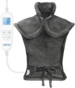 RENPHO Electric Heating Pad for Back Pain Relief, Birthday Gifts for Women Men Mom Dad, FSA HSA Eligible, Large Heat Pad for Neck and Shoulders, Fast Heating, 24"x33", ETL Certified, Gray - Image 2