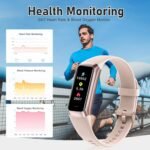 Fitness Tracker with 24/7 Heart Rate, Blood Oxygen Blood Pressure Sleep Monitor, Activity Trackers 5 ATM Waterproof,Step Calorie Counter Pedometer Health Smart Watch for Women Men Pink - Image 7