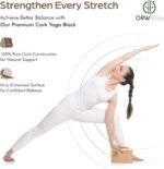 ORW OREN’S Natural Cork Yoga Block – 9”x6”x3”, 1.5 lbs – Heavyweight, Non-Slip, Eco-Friendly Support for Balance, Stretching, Pilates & Fitness – Dense Yoga Prop for All Levels - Image 3