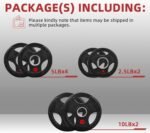 2-Inch Olympic Rubber Coated Cast Iron Plate Weight Plate for Strength Training and Weightlifting, Multiple Sizes - Image 3