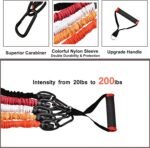11 PCS Resistance Bands Set, Exercise Tubes 63 inchs, Workout Bands with Handles,Door Anchor,Ankle Strap, Elastic Exercise Bands for Men Women with Protective Nylon Sleeves - up to 200lbs - Image 4