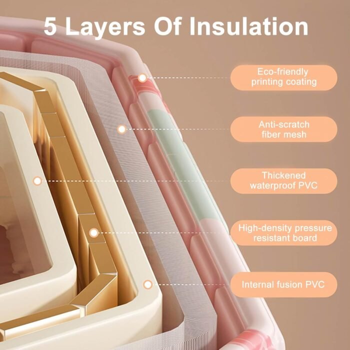 Portable Collapsible Foldable Ice Bath Tub, Non-Inflatable PVC Folding Soaking bathtub, Freestanding Large Spaces, Suitable for Home Outdoor Gyms (Cold/Hot Universal) (Pink) - Image 4