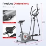 Sunny Health & Fitness Essential Smart 2-in-1 Cross Trainer Elliptical Bike, Magnetic Training Machine for Adult/Seniors Home Gym Cardio Exercises, Free SunnyFit App Bluetooth Connection - SF-E322004 - Image 7