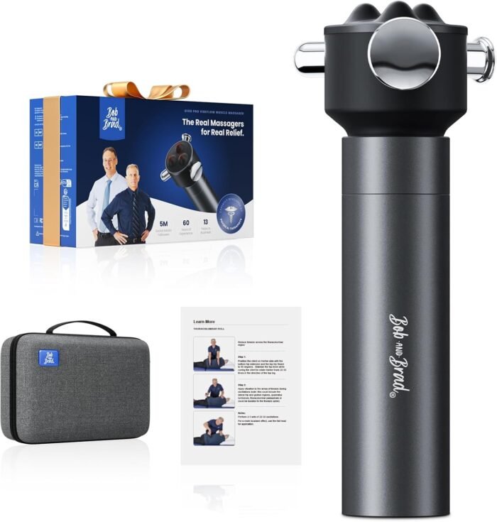 BOB AND BRAD VibeFlow Vibration Therapy Massager, FSA HSA Eligible, 160Hz Muscle Massage Gun Deep Tissue for Pain Relief, Portable Handheld Massage Gun for Full Body Trigger Point, Gift for Women Men - Image 2