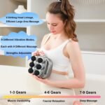 6-Head Massage Gun, Professional Handheld Massager with Adjustable 9 Modes & Intensities, for Back/Legs/Waist/HIPS Full Body Muscle Relaxation Pain Relief - Image 4