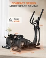 pooboo Elliptical Machine, Elliptical Exercise Machine with16-Level Resistance & Hyper-Quiet Magnetic Driving System, Elliptical Machine for Home with LCD Monitor&15.5IN Stride, 400LBS Weight Capacity - Image 9