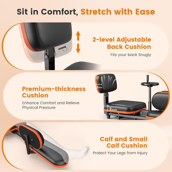FEIERDUN 2025 Updated Leg Stretcher, Leg Stretcher Machine for Flexibility and Relieving Hip Tightness, Heavy Duty Split Machine Stretcher for Home Gym Split Machine Training Fitness - Image 6