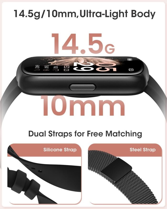 Fitness Tracker, Smart Watches for Women/Men, 24/7 Heart Rate Monitor Watch with Sleep Tracker, Step Counter, 20+ Sport Modes Fitness Watches for Women/Men, Android Smart Watch for Phones - Image 3