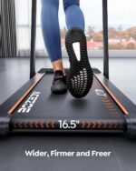 2 in 1 Folding Treadmills for Home Small Office, 2.5HP Walking Pad Treadmill with Handle Bar, 300lbs Capacity, Copmact Protable Treadmill with Smart APPs, 12 HIIT Modes and Touch Screen - Image 9