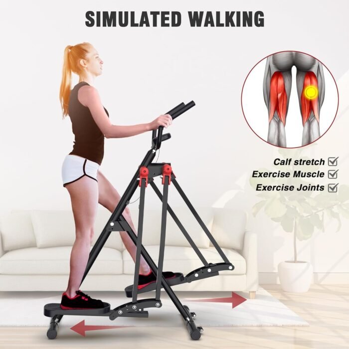 Air Walk Elliptical Glider Machine,Ellipse Home Cross-Training Arm/Leg Cardio Workout Machine for Senior & Adult,Side Sway Action 360 Motion Full-Body Exerciser for Home Gym - Image 4